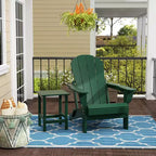 WestinTrends Malibu HDPE Outdoor Patio Folding Poly Adirondack Chair with Side Table (2-Piece Set)