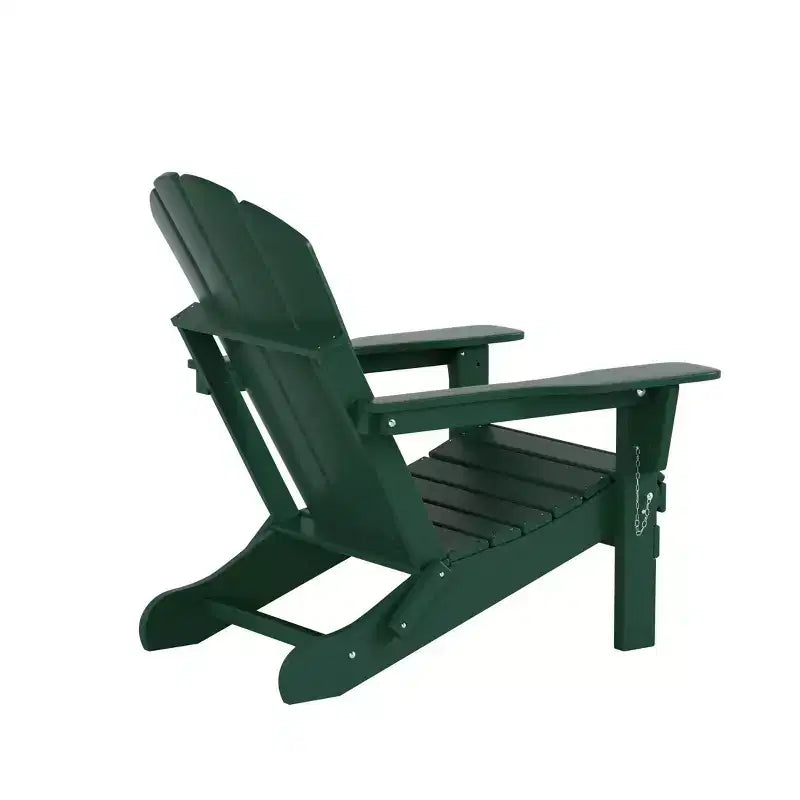 WestinTrends Malibu HDPE Outdoor Patio Folding Poly Adirondack Chair with Side Table (2-Piece Set)
