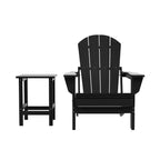 WestinTrends Malibu HDPE Outdoor Patio Folding Poly Adirondack Chair with Side Table (2-Piece Set)
