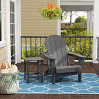 WestinTrends Malibu HDPE Outdoor Patio Folding Poly Adirondack Chair with Side Table (2-Piece Set)