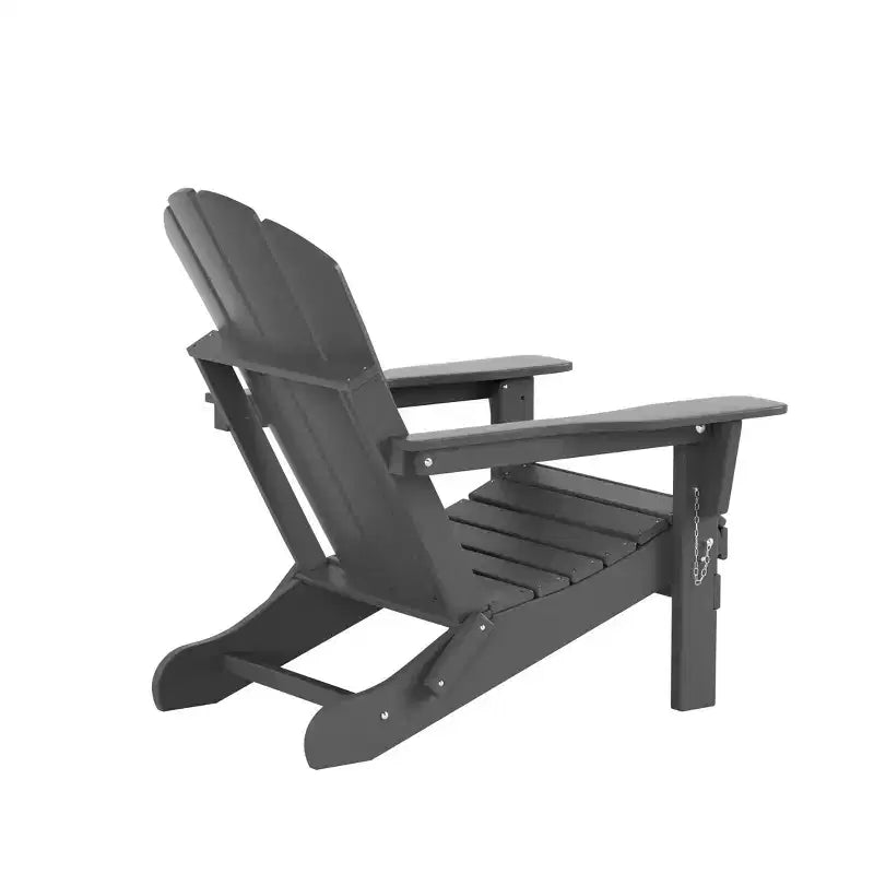 WestinTrends Malibu HDPE Outdoor Patio Folding Poly Adirondack Chair with Side Table (2-Piece Set)
