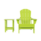 WestinTrends Malibu HDPE Outdoor Patio Folding Poly Adirondack Chair with Side Table (2-Piece Set)