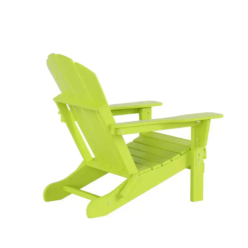WestinTrends Malibu HDPE Outdoor Patio Folding Poly Adirondack Chair with Side Table (2-Piece Set)