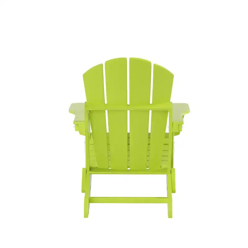 WestinTrends Malibu HDPE Outdoor Patio Folding Poly Adirondack Chair with Side Table (2-Piece Set)