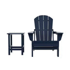 WestinTrends Malibu HDPE Outdoor Patio Folding Poly Adirondack Chair with Side Table (2-Piece Set)
