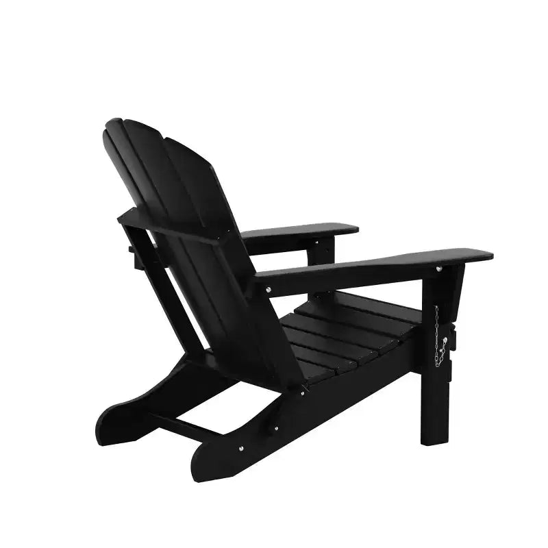 WestinTrends Malibu HDPE Outdoor Patio Folding Poly Adirondack Chair with Side Table (2-Piece Set)