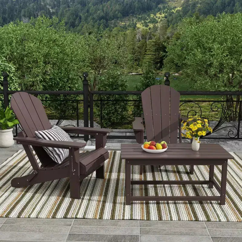 WestinTrends 3-Piece Outdoor Paio Adirondack Conversation Set
