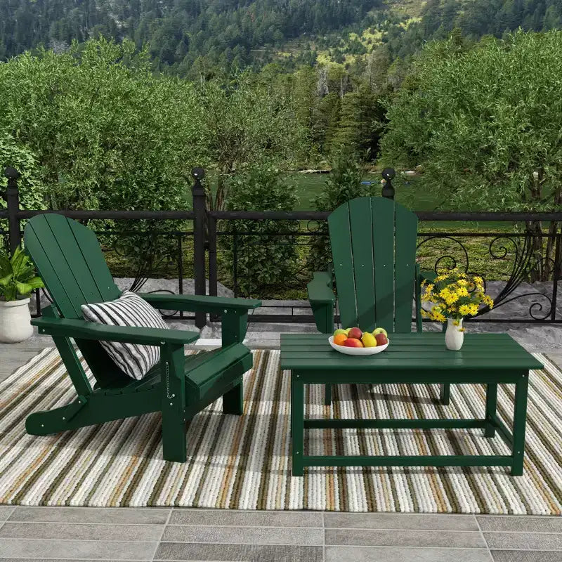 WestinTrends 3-Piece Outdoor Paio Adirondack Conversation Set