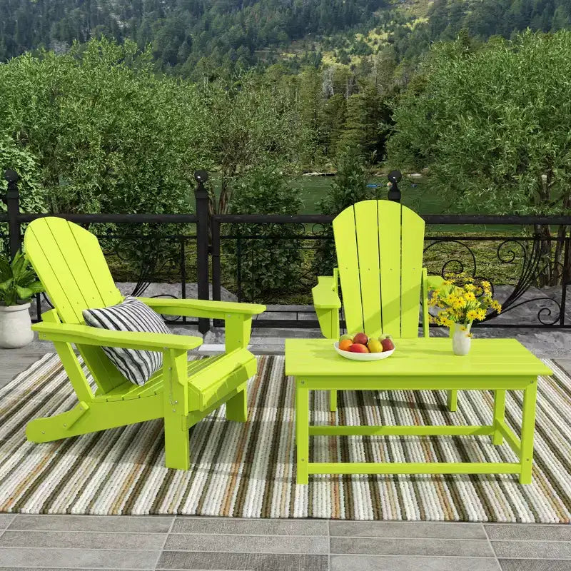 WestinTrends 3-Piece Outdoor Paio Adirondack Conversation Set