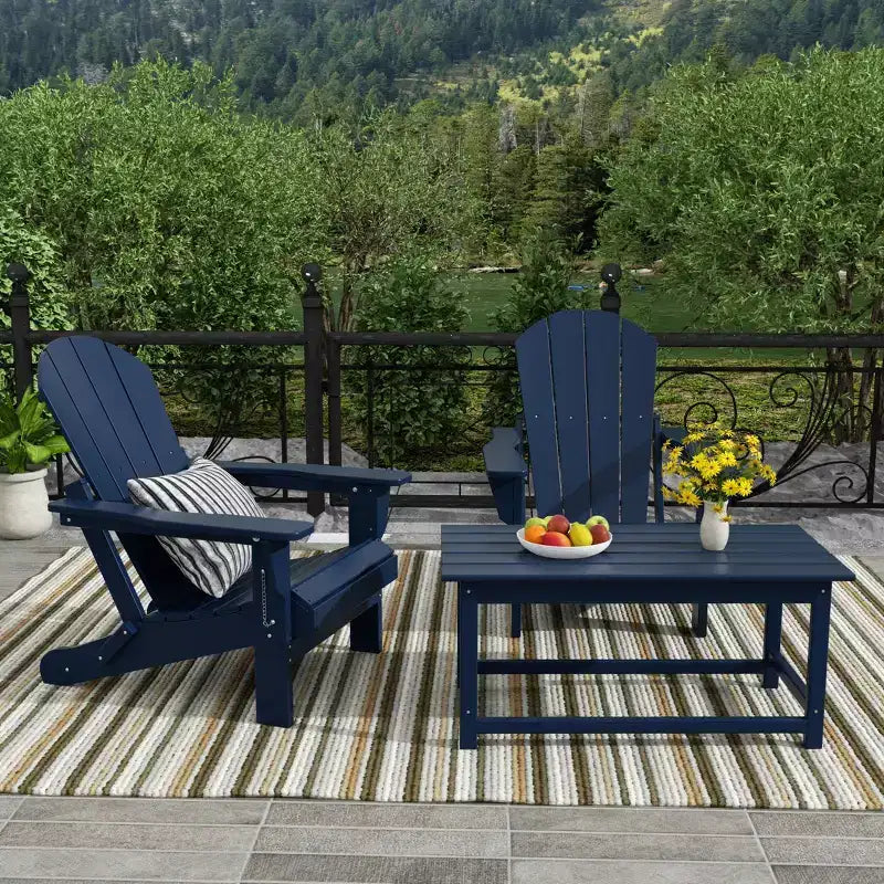 WestinTrends 3-Piece Outdoor Paio Adirondack Conversation Set