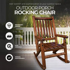Leigh Country Porch Rocking Chair with Z Frame Design, Clear Coat of Varnish, and Contoured Seating for Patio Rocking Chairs, Brown