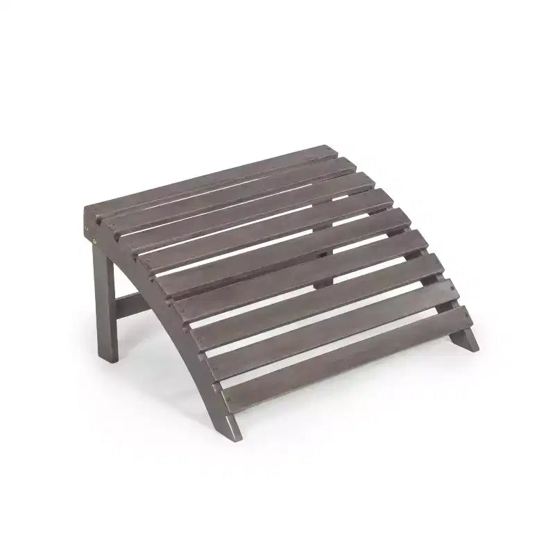 Saranac 2-Piece Traditional Rustic Acacia Wood Adirondack Chair with Detachable Ottoman- JONATHAN Y