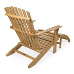 Saranac 2-Piece Traditional Rustic Acacia Wood Adirondack Chair with Detachable Ottoman- JONATHAN Y