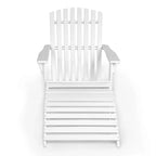 Saranac 2-Piece Traditional Rustic Acacia Wood Adirondack Chair with Detachable Ottoman- JONATHAN Y
