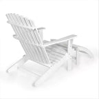 Saranac 2-Piece Traditional Rustic Acacia Wood Adirondack Chair with Detachable Ottoman- JONATHAN Y