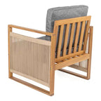 Gable Mid-Century Modern Roped Acacia Wood Outdoor Patio Chair with Cushions (Set of 2) - JONATHAN Y