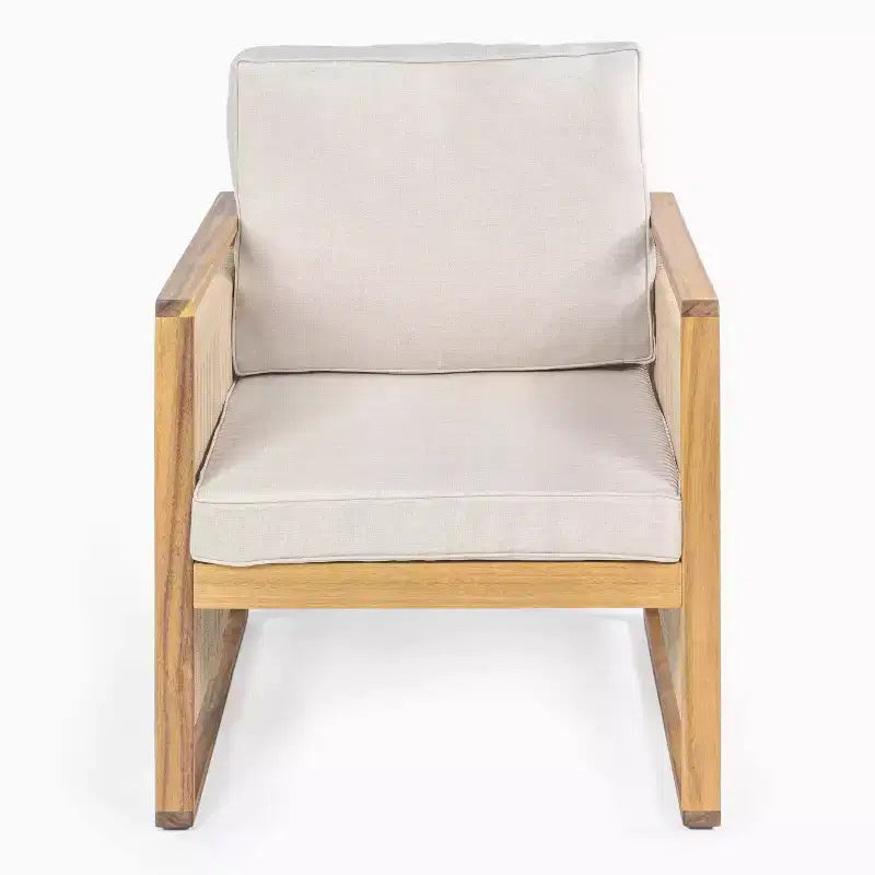 Gable Mid-Century Modern Roped Acacia Wood Outdoor Patio Chair with Cushions (Set of 2) - JONATHAN Y
