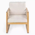 Gable Mid-Century Modern Roped Acacia Wood Outdoor Patio Chair with Cushions (Set of 2) - JONATHAN Y