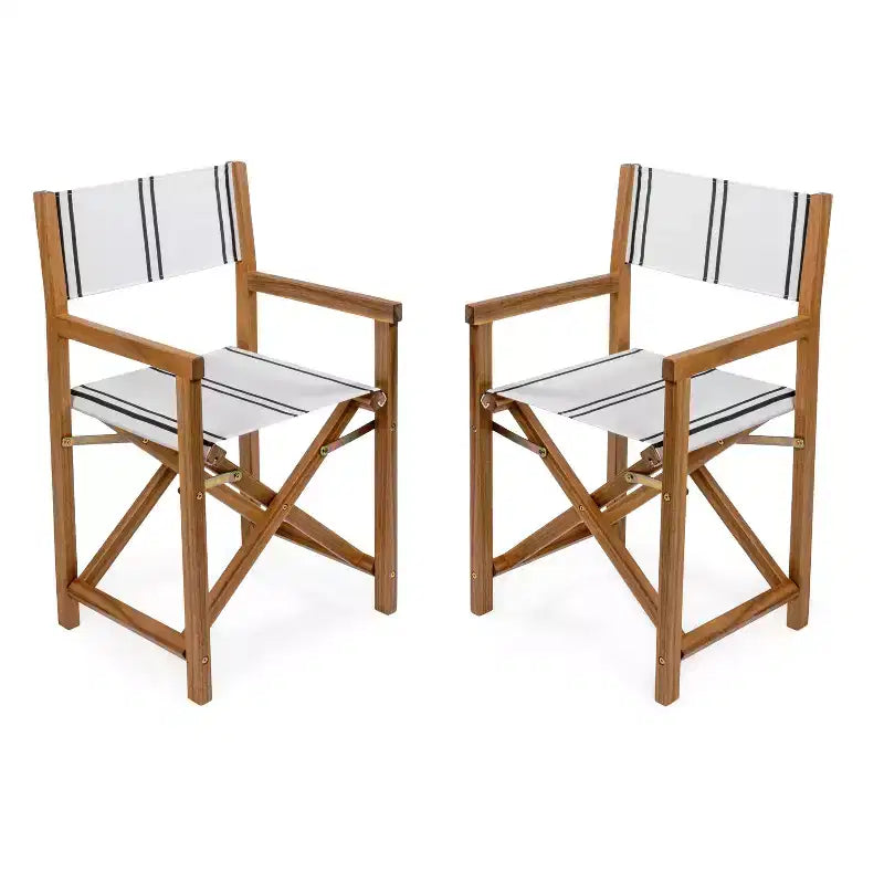 Cukor Classic Vintage - Sedia da regista pieghevole in legno di acacia con seduta in tela (set di 2) - JONATHAN Y