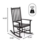 Seagrove Farmhouse Classic Slat-Back 350-LBS Support Acacia Wood Outdoor Rocking Chair- JONATHAN Y