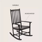 Seagrove Farmhouse Classic Slat-Back 350-LBS Support Acacia Wood Outdoor Rocking Chair- JONATHAN Y