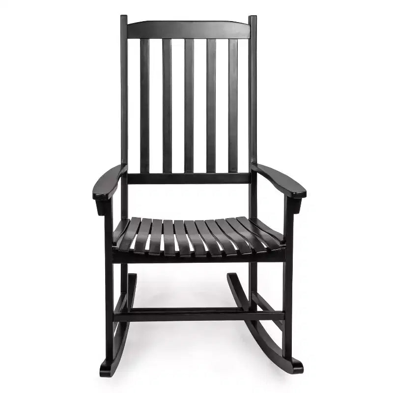 Seagrove Farmhouse Classic Slat-Back 350-LBS Support Acacia Wood Outdoor Rocking Chair- JONATHAN Y