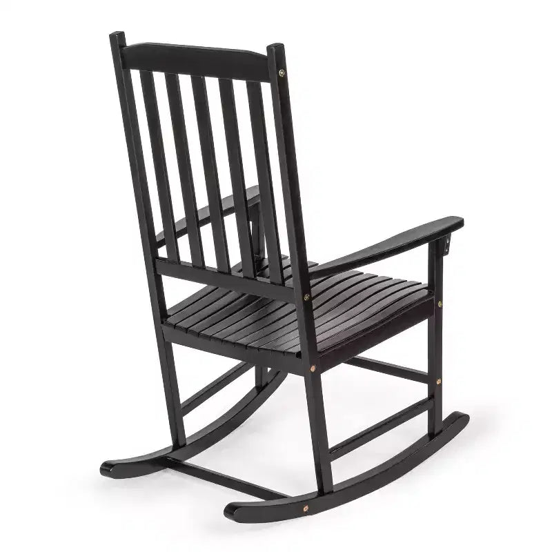 Seagrove Farmhouse Classic Slat-Back 350-LBS Support Acacia Wood Outdoor Rocking Chair- JONATHAN Y