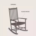 Seagrove Farmhouse Classic Slat-Back 350-LBS Support Acacia Wood Outdoor Rocking Chair- JONATHAN Y