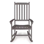 Seagrove Farmhouse Classic Slat-Back 350-LBS Support Acacia Wood Outdoor Rocking Chair- JONATHAN Y