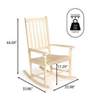 Seagrove Farmhouse Classic Slat-Back 350-LBS Support Acacia Wood Outdoor Rocking Chair- JONATHAN Y