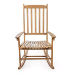 Seagrove Farmhouse Classic Slat-Back 350-LBS Support Acacia Wood Outdoor Rocking Chair- JONATHAN Y