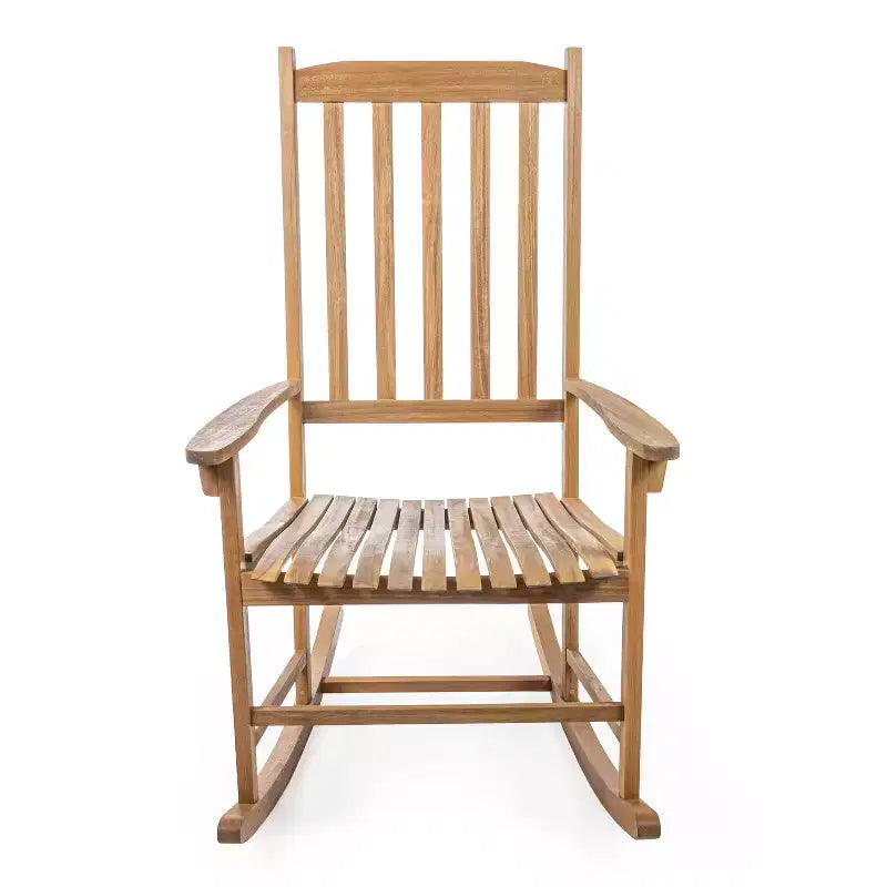 Seagrove Farmhouse Classic Slat-Back 350-LBS Support Acacia Wood Outdoor Rocking Chair- JONATHAN Y