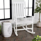 Seagrove Farmhouse Classic Slat-Back 350-LBS Support Acacia Wood Outdoor Rocking Chair- JONATHAN Y