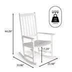 Seagrove Farmhouse Classic Slat-Back 350-LBS Support Acacia Wood Outdoor Rocking Chair- JONATHAN Y