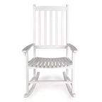 Seagrove Farmhouse Classic Slat-Back 350-LBS Support Acacia Wood Outdoor Rocking Chair- JONATHAN Y
