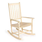 Seagrove Farmhouse Classic Slat-Back 350-LBS Support Acacia Wood Outdoor Rocking Chair- JONATHAN Y