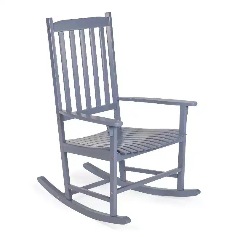 Sedia a Dondolo da Esterno Seagrove Farmhouse Classic Slat-Back in Legno di Acacia, Supporto 160 kg - JONATHAN Y