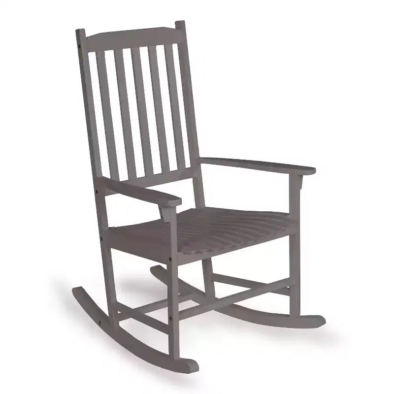 Sedia a Dondolo da Esterno Seagrove Farmhouse Classic Slat-Back in Legno di Acacia, Supporto 160 kg - JONATHAN Y