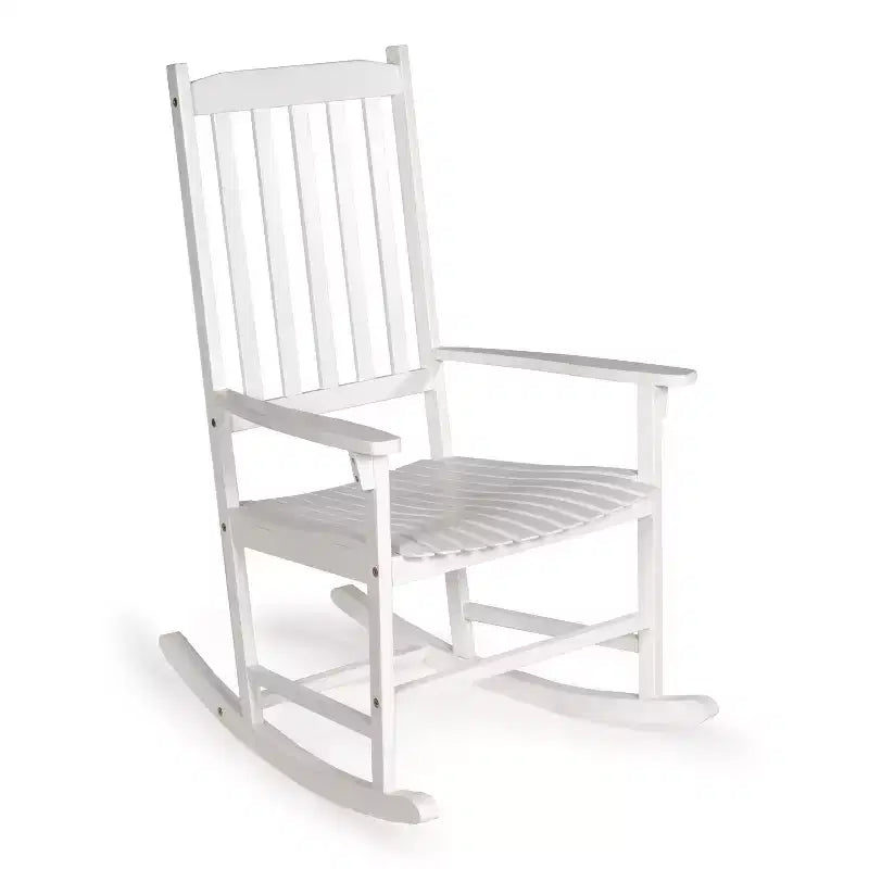 Sedia a Dondolo da Esterno Seagrove Farmhouse Classic Slat-Back in Legno di Acacia, Supporto 160 kg - JONATHAN Y