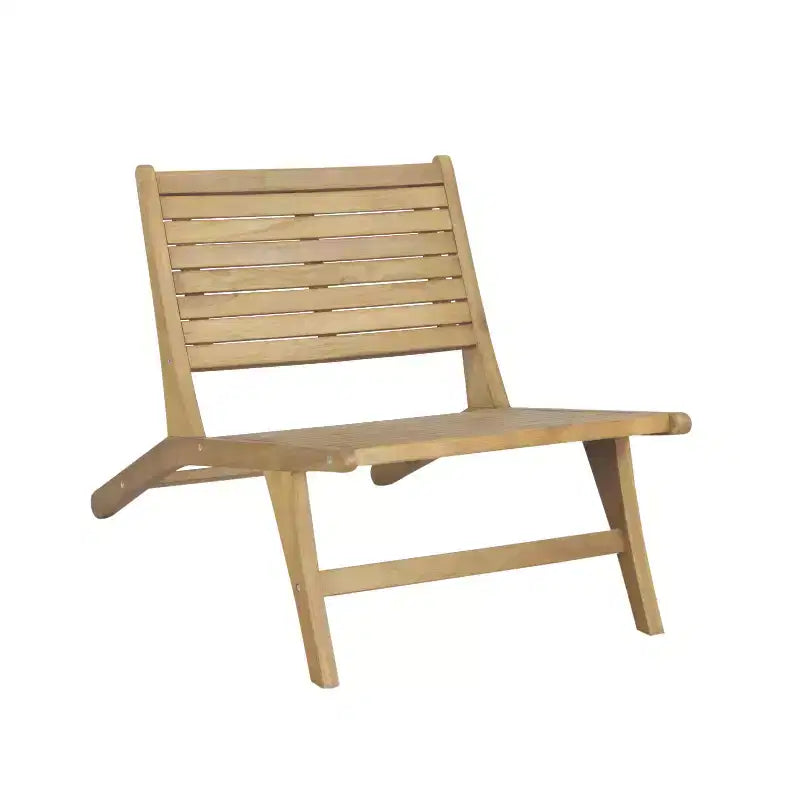 Sedia da esterno senza braccioli in legno JONATHAN Y Leo Mid-Century Modern per patio