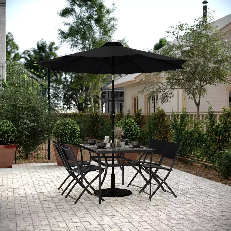 Flash Furniture Sedie pieghevoli da esterno Brazos Series 4 pz con materiale Flex Comfort e struttura in metallo