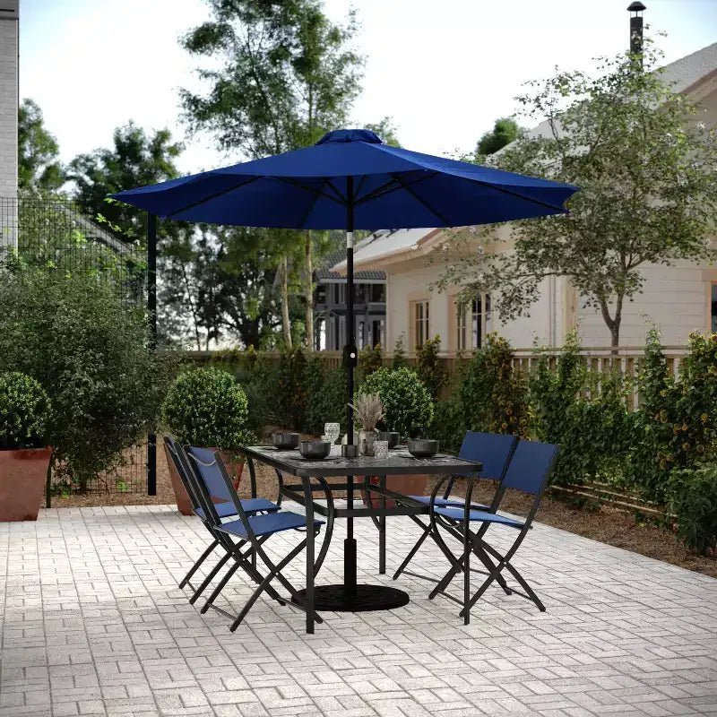 Flash Furniture Sedie pieghevoli da esterno Brazos Series 4 pz con materiale Flex Comfort e struttura in metallo