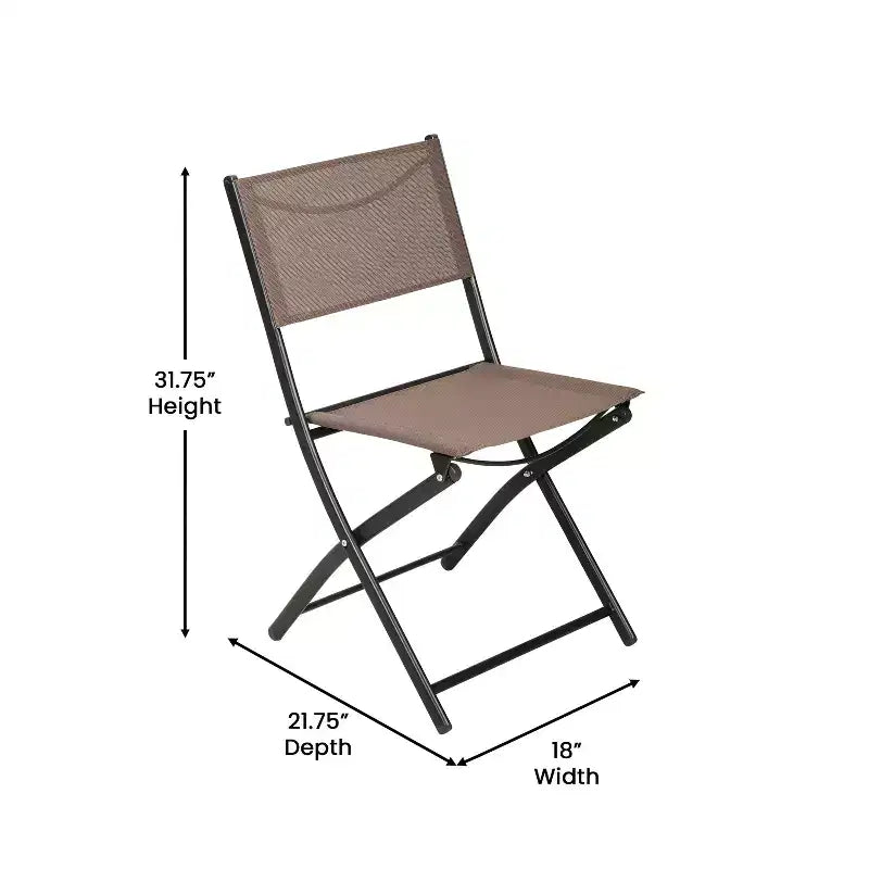 Flash Furniture Sedie pieghevoli da esterno Brazos Series 4 pz con materiale Flex Comfort e struttura in metallo