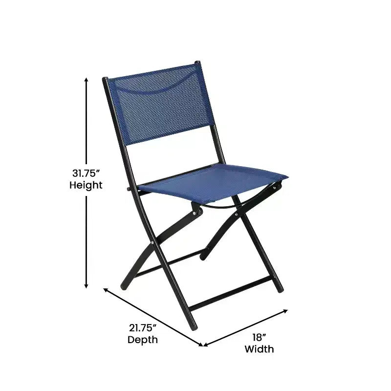 Flash Furniture Sedie pieghevoli da esterno Brazos Series 4 pz con materiale Flex Comfort e struttura in metallo