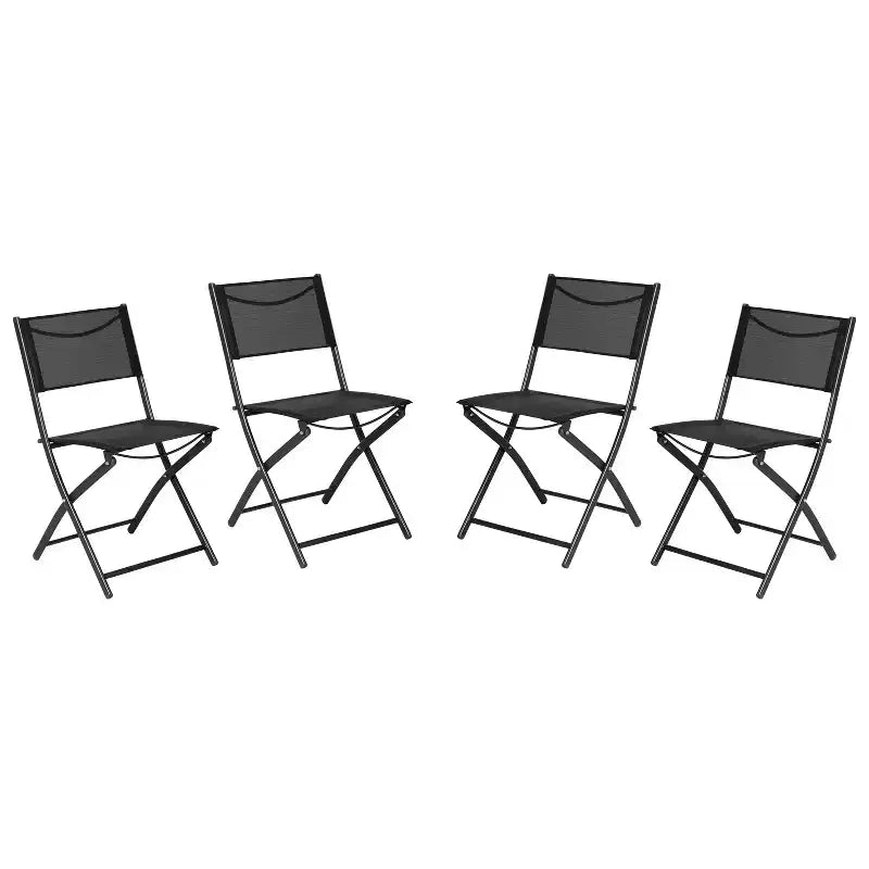 Flash Furniture Sedie pieghevoli da esterno Brazos Series 4 pz con materiale Flex Comfort e struttura in metallo