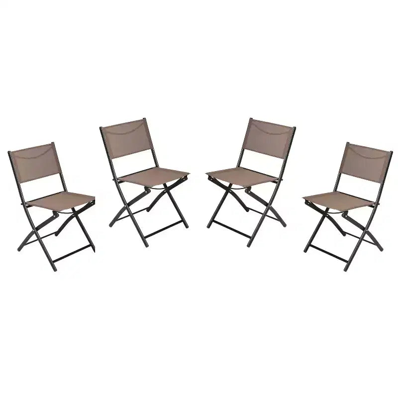Flash Furniture Sedie pieghevoli da esterno Brazos Series 4 pz con materiale Flex Comfort e struttura in metallo