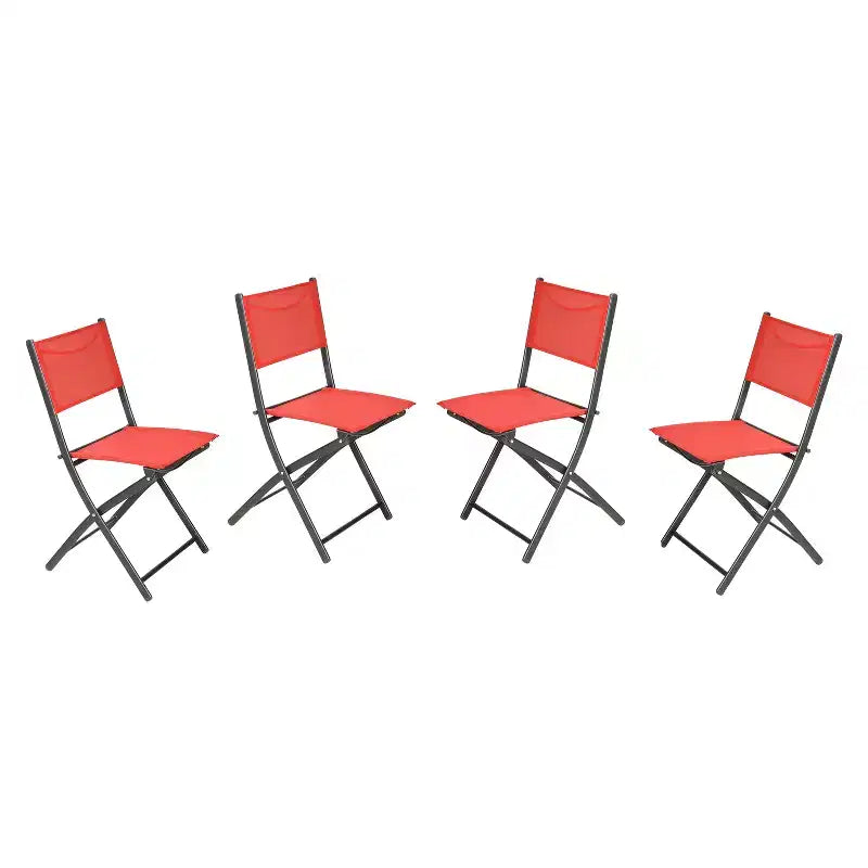 Flash Furniture Sedie pieghevoli da esterno Brazos Series 4 pz con materiale Flex Comfort e struttura in metallo