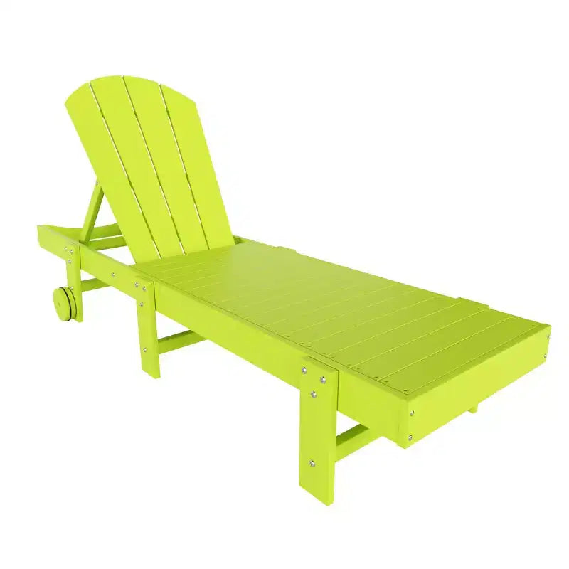 WestinTrends Malibu 2 Piece Adirondack Poly Reclining Chaise Lounge With Wheels