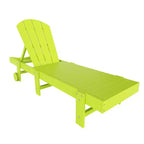 WestinTrends Malibu 2 Piece Adirondack Poly Reclining Chaise Lounge With Wheels