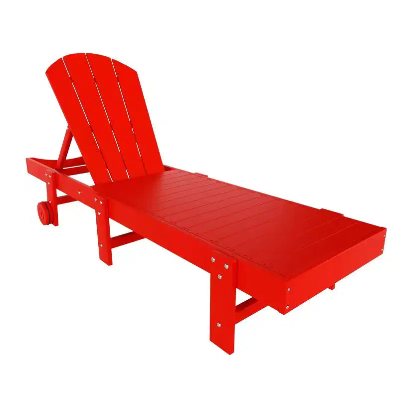 WestinTrends Malibu 2 Piece Adirondack Poly Reclining Chaise Lounge With Wheels